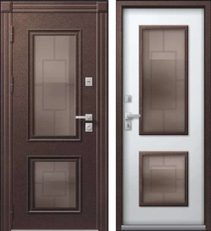Дверь Термо Premium 1 Шоколадный Муар - Кашемир Белый DIS007382