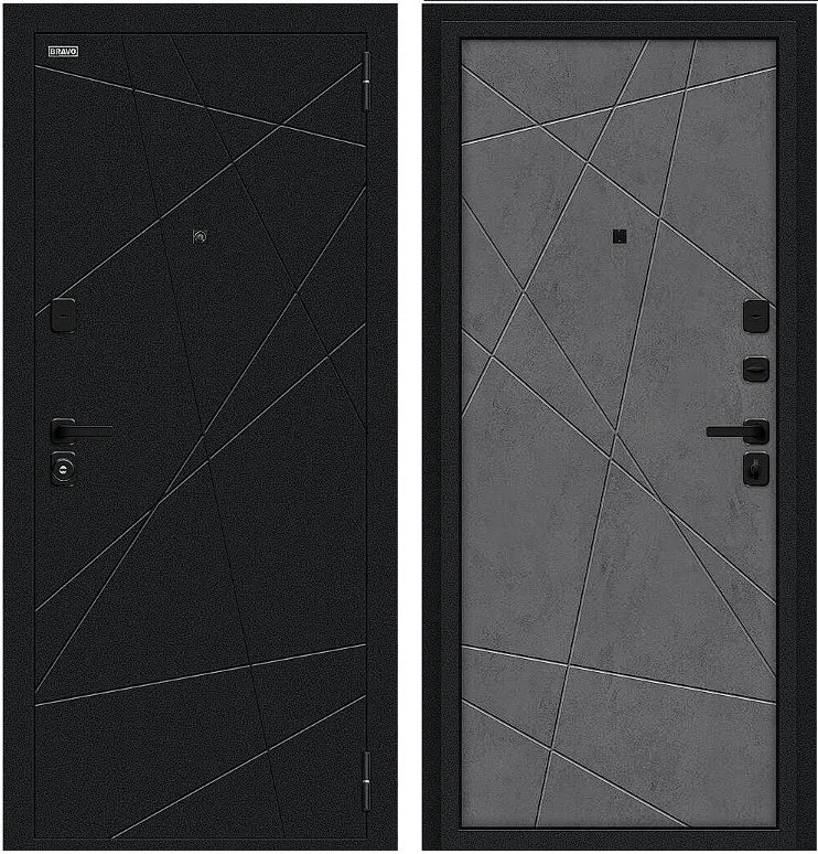Дверь Браво Граффити-5/SBlack Букле черное/Slate Art DIS007412