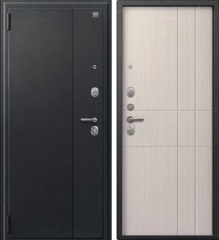 Дверь A-02 черный сатин - капучино 3д DIS007328